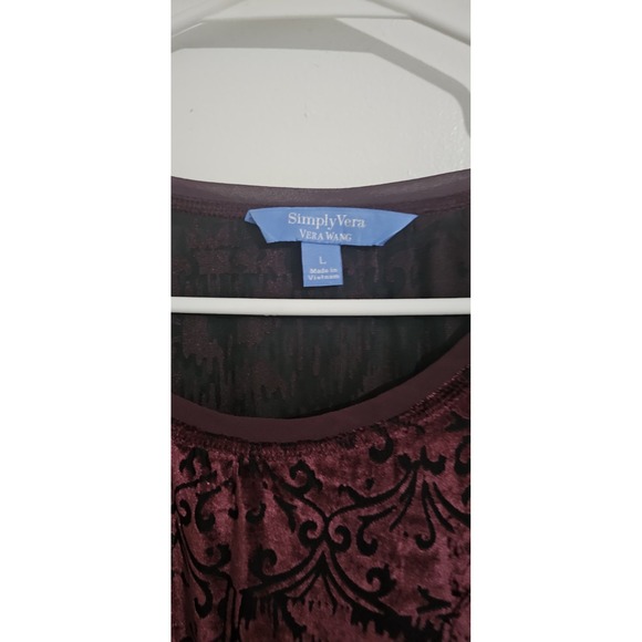 Simply Vera Wang Womens Whimsigoth Velvet Burnout Top Size L Sheer Fairy Grunge - Picture 6 of 9